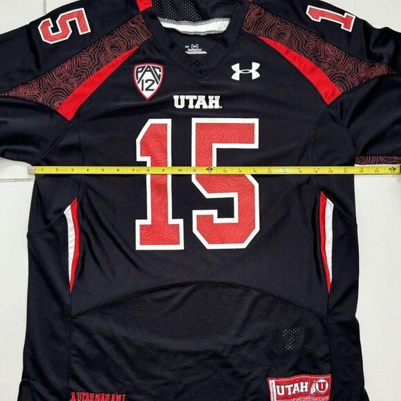 Utah Utes Authentic Heat Gear Under Armour  Blackout Jersey #15 Sz M - Picture 8 of 10